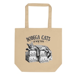 Bodega Cats of New York Oficjalna torba typu tote, Beżowa torba typu tote, Torba typu tote w Nowym Jorku, Zabawna torba dla kota, Torba typu tote w Nowym Jorku, Prezent dla miłośników kotów, Pamiątka z Nowego Jorku, Prezent z Nowego Jorku