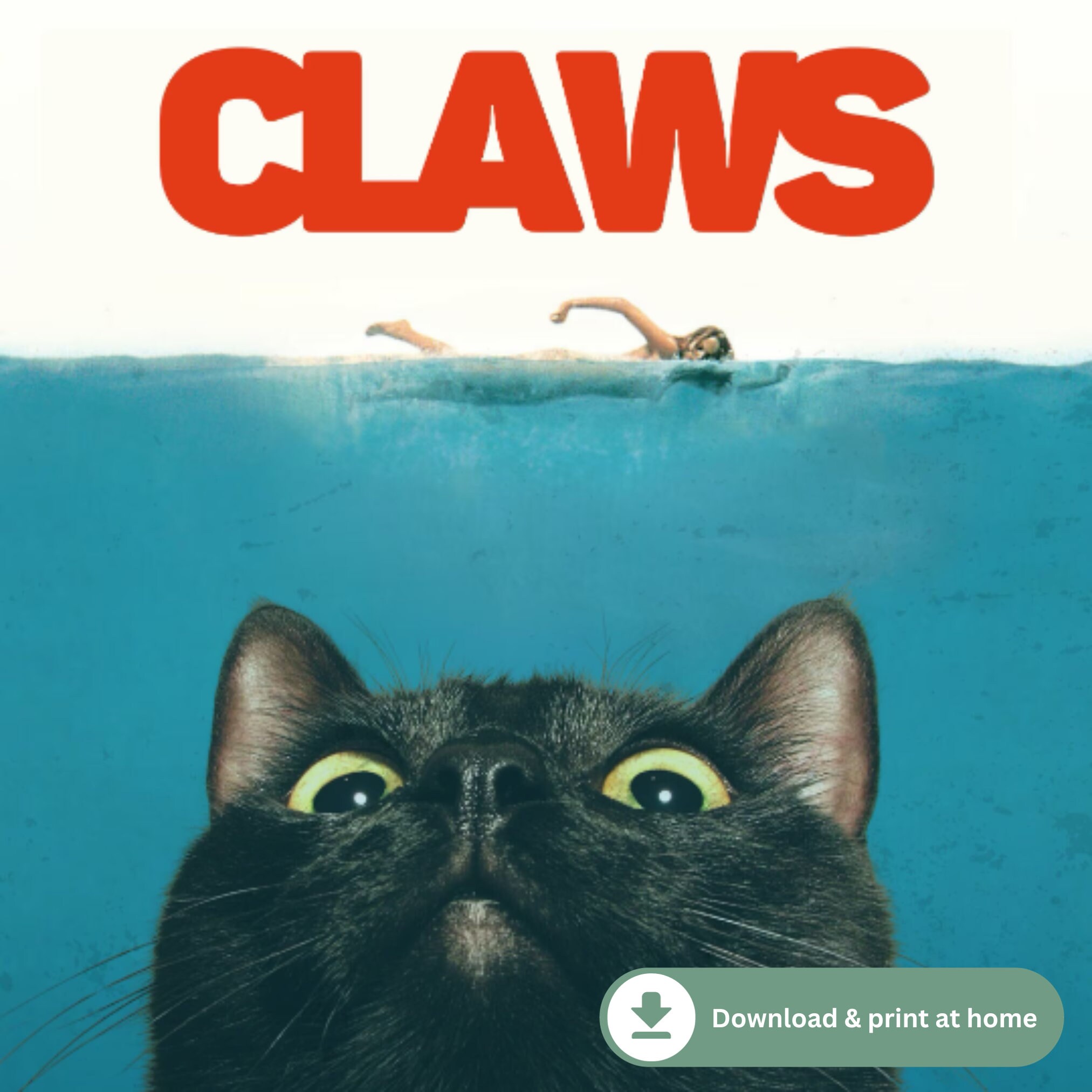 映画『Claws Cat』ポスターアート｜おもしろパロディプリント 