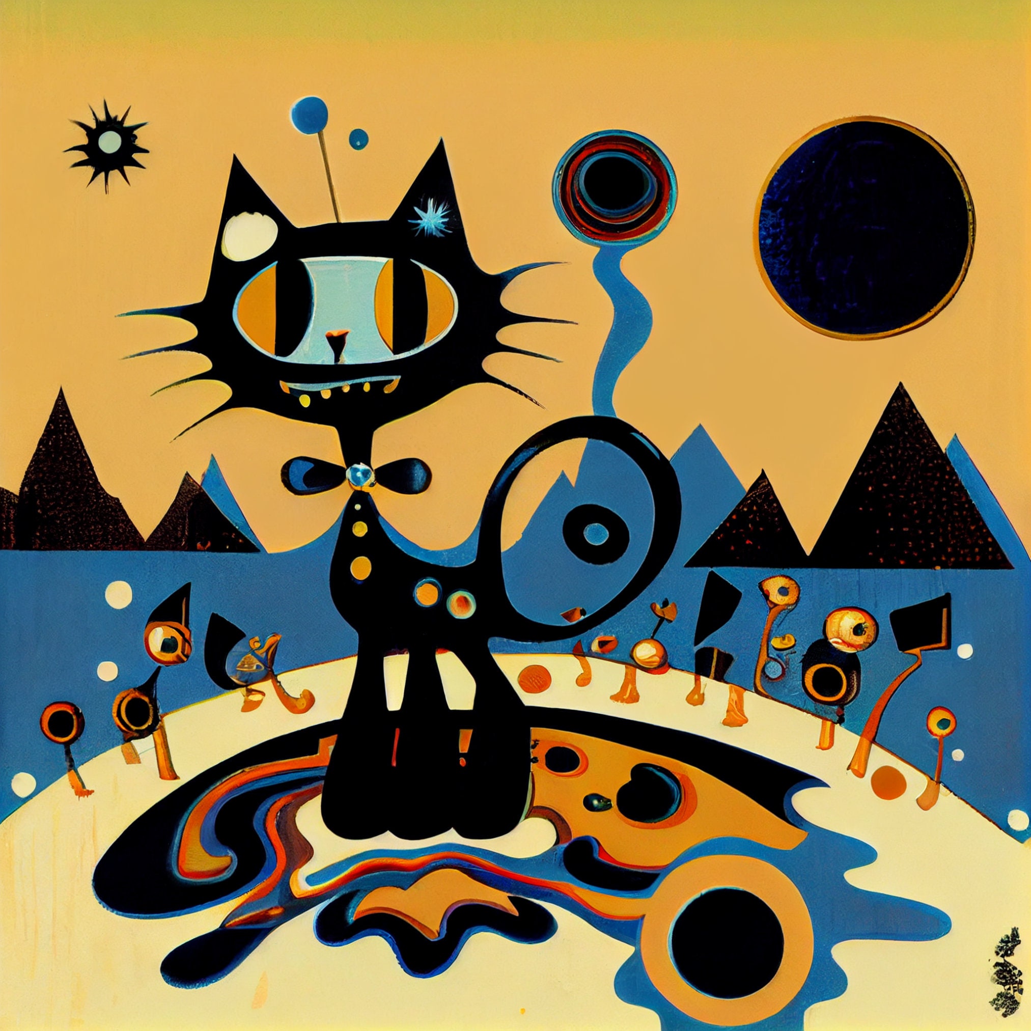 Fotografia D'arte Salvador Dalì 'Il Gatto Volante' 8x12 Pollici, Icona Surrealista, Nuova