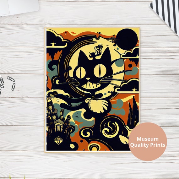 サルバドール.ダリに似たビンテージプリントの壁掛け 回せる 