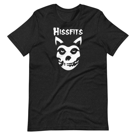 Rock-inspired Parody Black Cat Skull T-shirt, Crimson Ghost