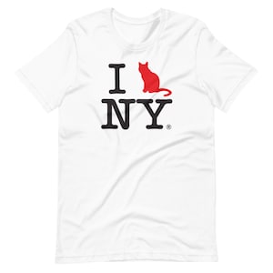 Koszulka I Love New York dla miłośników kotów, Bodega Cat, koszulka New York, koszulka z kotem, koszulka NYC, zabawna koszulka z grafiką, logo Bodega Cat