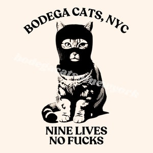 Nine Lives No F*cks, Cat Wall Art, Office Art, NYC Gift, New York City Souvenir, Bodega Cats, NYC Art, Funny Poster, Gift for Cat Lovers
