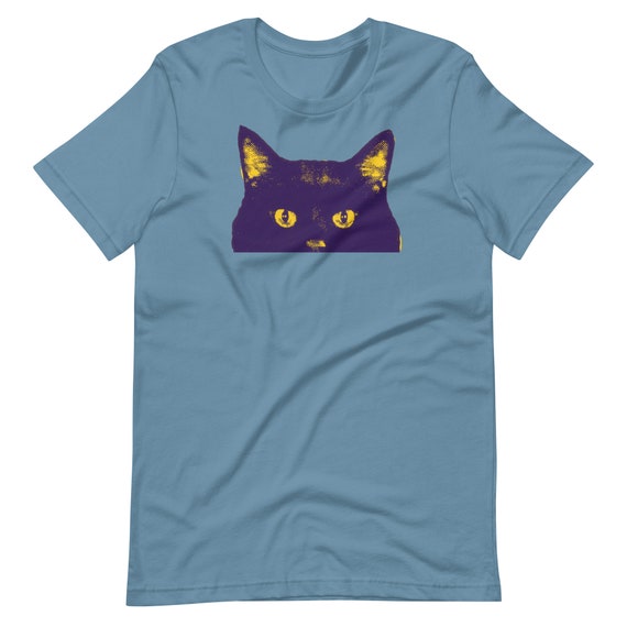 Black Cat Color Prism Green Eyes - Cat Lover T Shirt Black Cat Color Prism Green Eyes - Cat Lover T Shirt