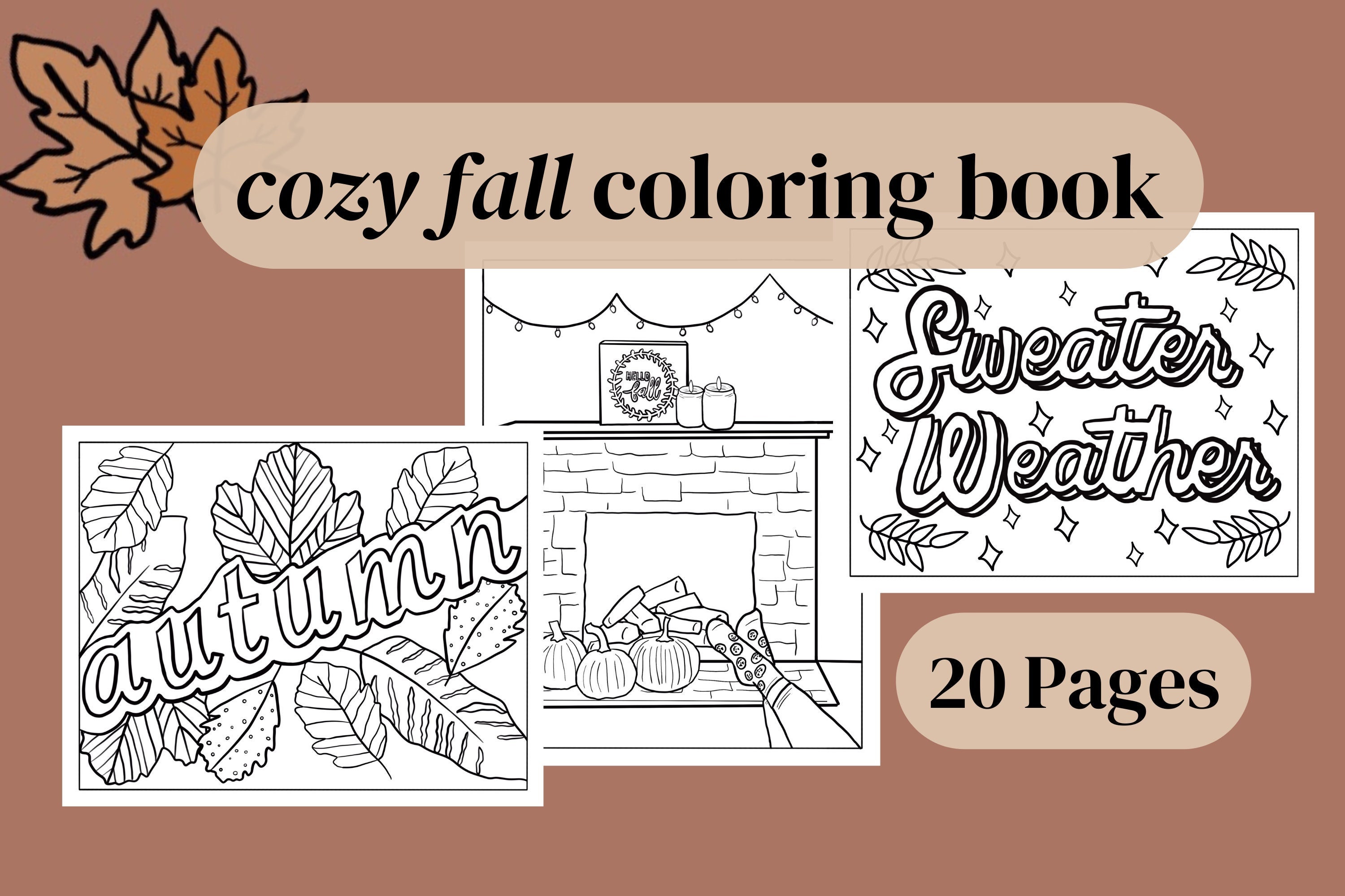 Cozy Themed Digital Coloring Book - Etsy
