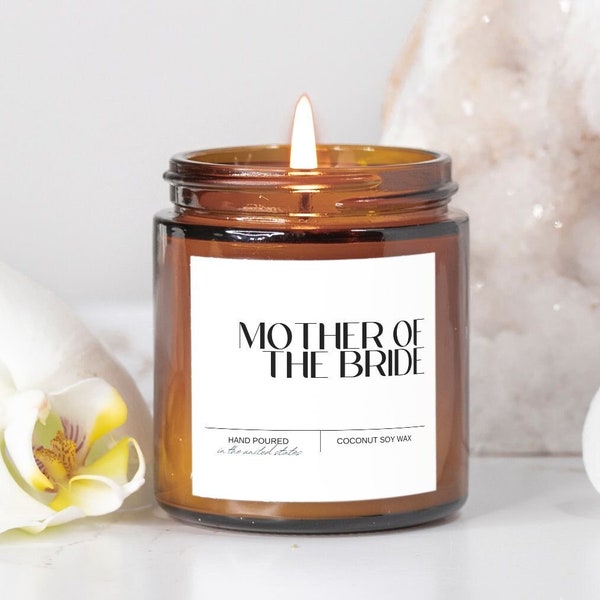 Mother of the Bride Candle, Gift for Mother of the Bride, Simple apothecary Amber Jar candle,