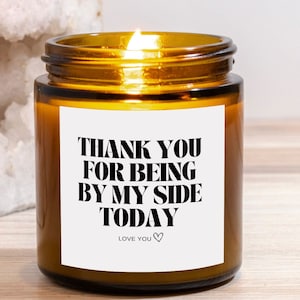 Bridesmaid Gift, Day of Wedding Gift for Bridesmaids, Bridal Party Gift, Thanks for being by my side, Mini Candle