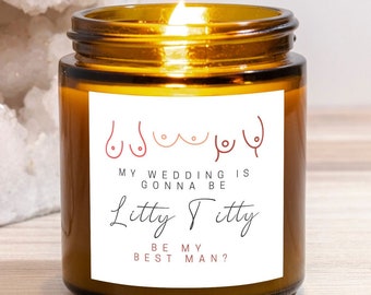 Best Man Proposal Candle, Gift for Best man, Candle Amber Jar 4oz