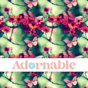 Spring Flowerpunk Butterfly Pattern, Blurred Butterfly Background, Seamless Pattern, Repeat Pattern, Pattern File, Digital Paper, Printable