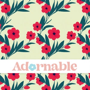 Floral Cutout Pattern, Simple Flower Background, Seamless Pattern, Repeat Pattern, Pattern File, Digital Paper, Printable