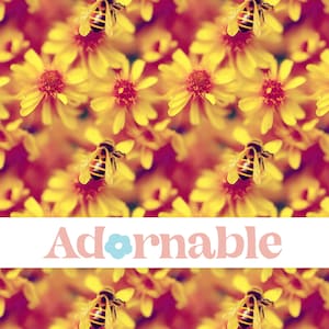 Spring Bee Bokeh Pattern, Floral Honeybee Blurred Background, Seamless Pattern, Repeat Pattern, Pattern File, Digital Paper, Printable