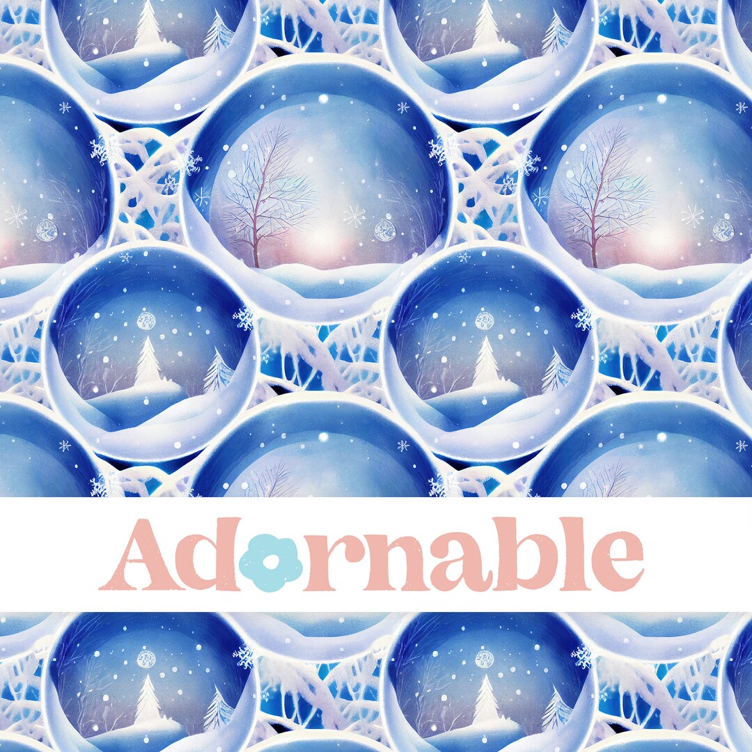 Winter Snowglobe Pattern, Icy Snow Globe Background, Seamless Pattern ...