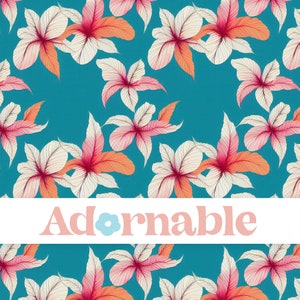 Summer Hawaiian Floral Plant Pattern, Tropical Leaves Background, Seamless Pattern, Repeat Pattern, Pattern File, Digital Paper, Printable