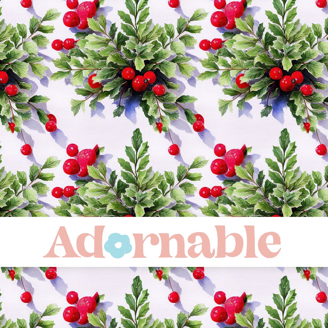 Holly Repeat Pattern Christmas Holly Pattern, X-mas Wreath Background, Seamless Pattern ...