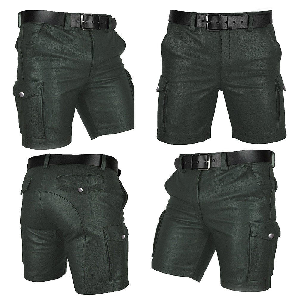 Pockets Leather Shorts