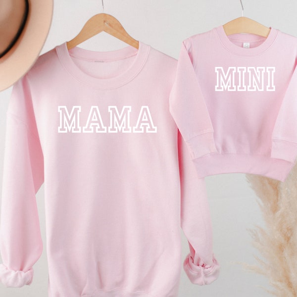 MAMA & MINI Set.Partnerlook Mama und Mini.Mama und Ich Outfit.Passendes Pulli.Partnerlook Hoodie Mutter und Kind.Mama Hoodie.Mini Hoodie.