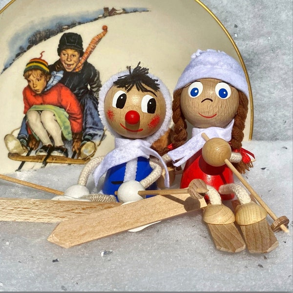 Snow Skier Bouncy - Boy Girl Christmas Ski Skiing Toy Spring Jumper - Old World Style German Decorative - I Love Bouncies