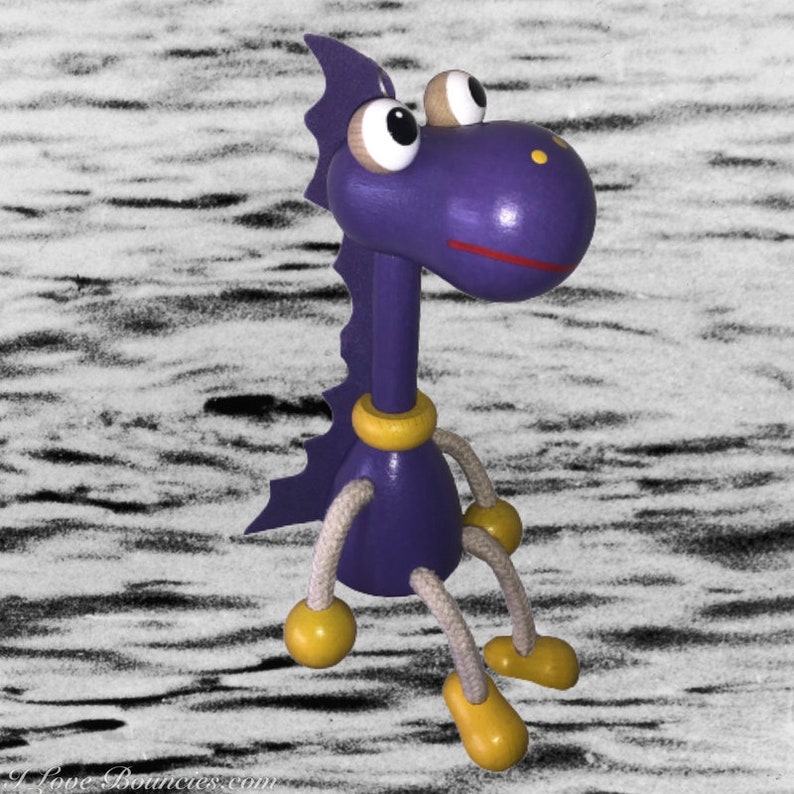 Loch Ness Monster Bouncy Wooden Toy Spring Jumper Old - Etsy