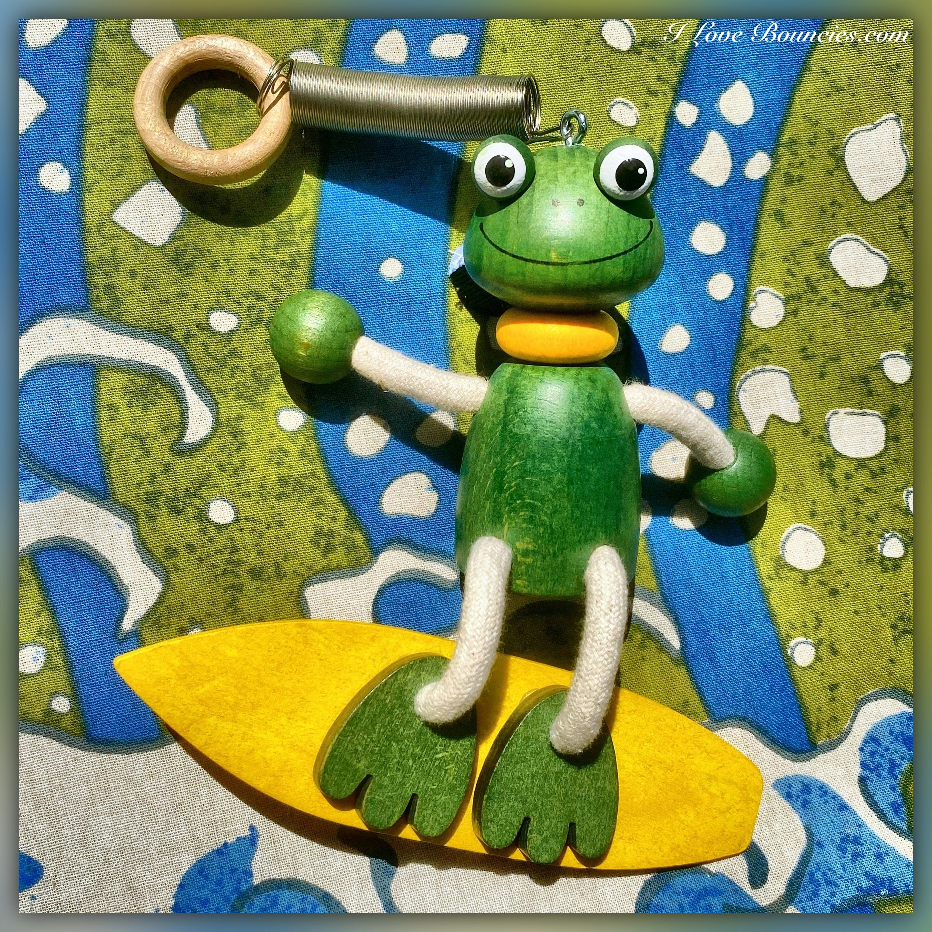 Surfing Frog Bouncy: Handmade Wooden Beach Toy - Etsy
