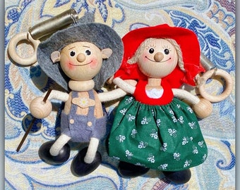 Bavarian Bouncie Figurine: Handmade Beech Wood Mountain Shepherd