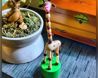 折りたたみ式キリンの押し車おもちゃ：手作りのドイツ風サファリ動物