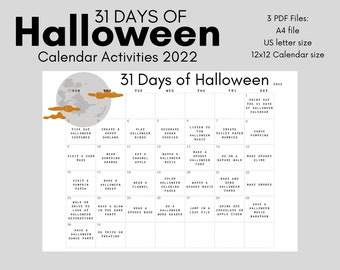 Halloween Activity Calendar: 31 Days of Fun (Digital Download)