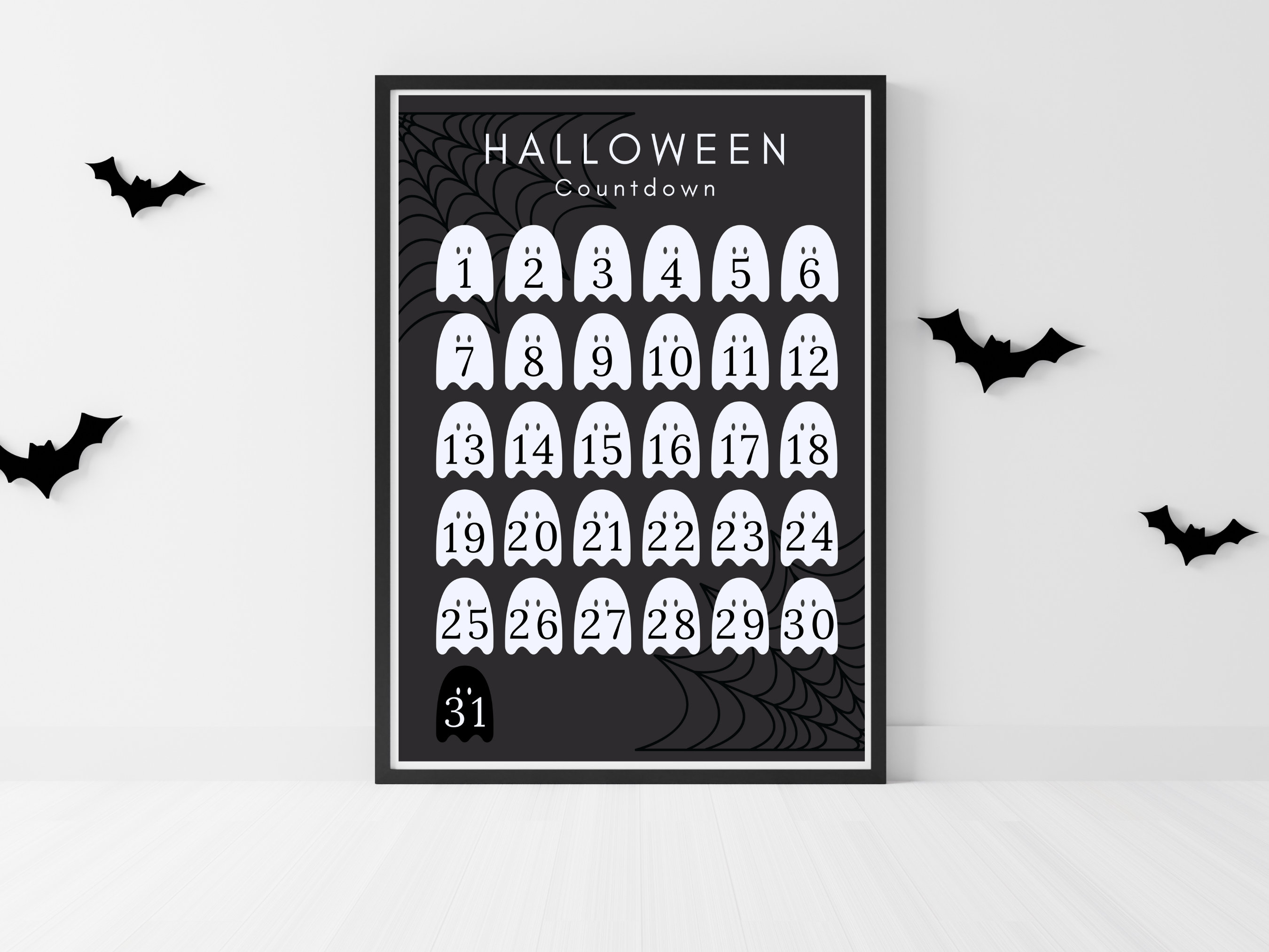Halloween Countdown Calendar, Halloween Decor, Digital