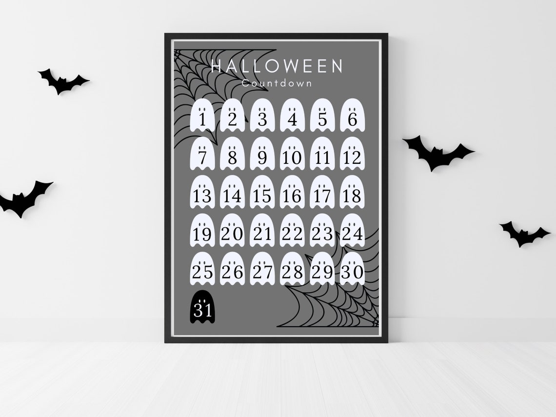 Halloween Countdown Calendar Halloween Decor Digital Download Halloween Countdown Calendar Halloween Decor Digital Download