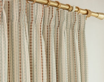 Fair Isle Blue Weave 60% Shading Drapery Curtain, Custom Size, Free Tieback, 1 Panel