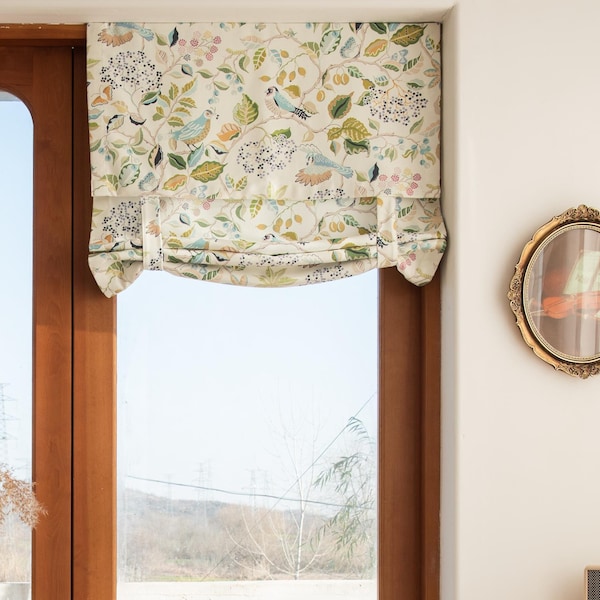 Floral French Door Curtain: Birds & Blooms, Custom Size BUY 3 GET 1 FREE