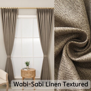 Customize Size/Head Linen Textured 90% Blackout Drapery Curtain Wabi-sabi Style, Extra Long Extra Wide, 1 Panel