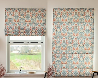 Customize Cordless Roman Shades Bohemian Blossom style Inside or Outside Mount Roman Blinds, FREE Liner Available, Length20-80&quot;