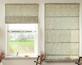 Botanical Bohemian Cordless Roman Shade: Custom Size, Free Blackout Liner