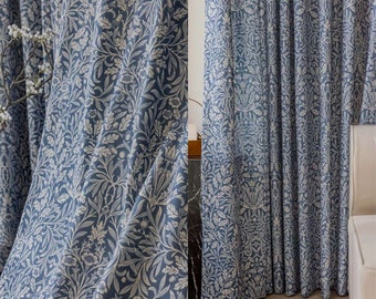 Customize Size/Head Botanical Bohemian Drapery Curtains, 40% Shading Extra Liner Available, Extra Wide, Free Tieback, 1 Panel