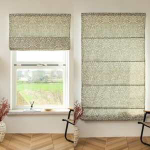 Customize Cordless Roman Shades Botanical Bohemian style Inside or Outside Mount Roman Blinds, extra blackout with extra cost, Length20-70"