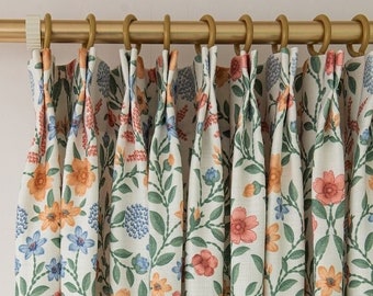 SALE Customize Size/Head Summer Countryside Drapery Curtains, FREE Sheer Lining FREE Tieback, 60% Shading, Extra Wide, 1 Panel