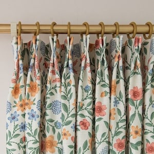 SALE Customize Size/Head Summer Countryside Drapery Curtains, FREE Sheer Lining FREE Tieback, 60% Shading, Extra Wide, 1 Panel