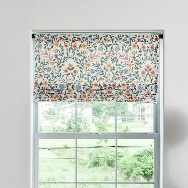 Customize Faux Roman Shades, Window Valance, Summer Countryside Style