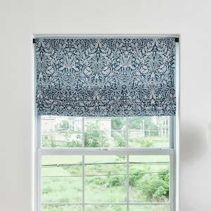 Customize Faux Roman Shades, Window Valance, Botanical Bohemian image 1