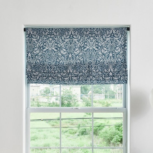 Customize Faux Roman Shades, Window Valance, Botanical Bohemian