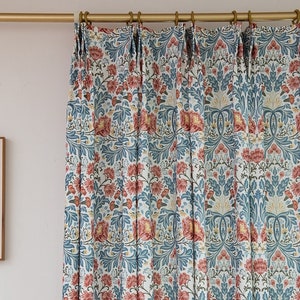 Customize Bohemian Blossom Cream White Drapery Curtain, FREE Tieback, 60% Shading Extra Wide, 1 Panel