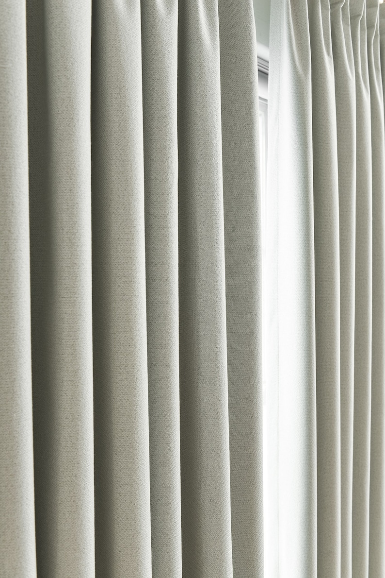 Total Blackout Subtle Herringbone Textured Curtain Panel, Custom Size ...