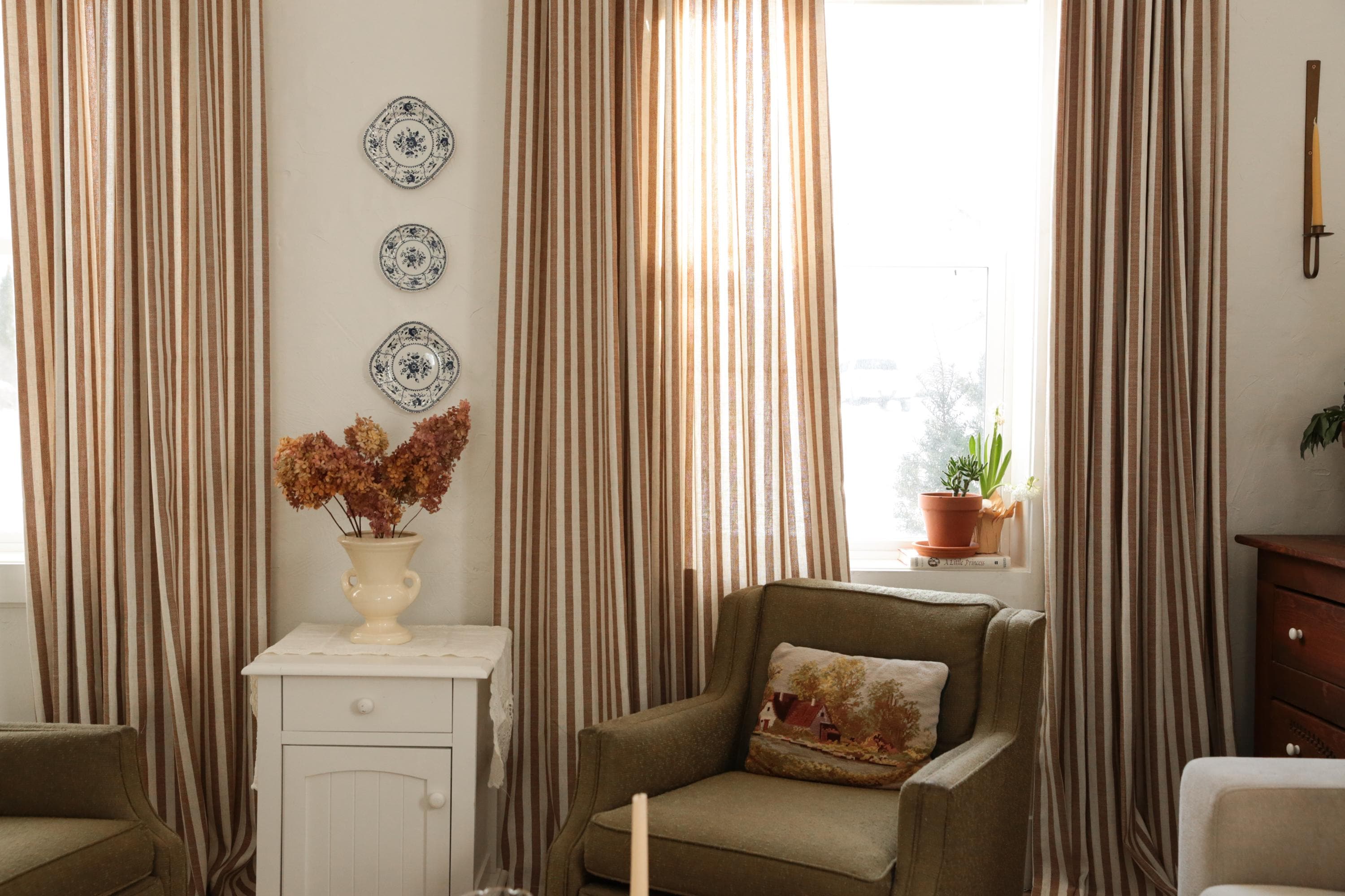Customize Size/head Nordic Bold Lines Drapery Curtain: Freetieback, 1 ...