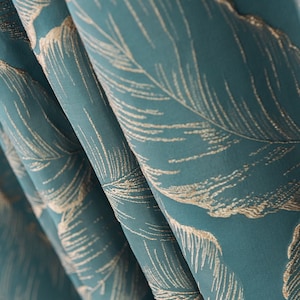 Customize Size/Head French Embossed Leaves Luxury Curtain 95% Blackout, Extra Wide, Come with Free Tieback&Extra Blackout Lining, 1 Panel