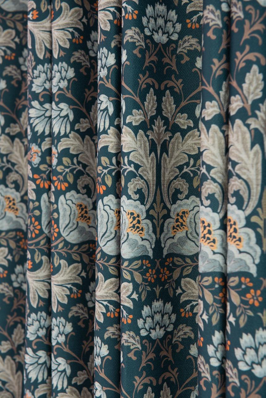 Customize Vintage Bohemian Blossom Drapery Curtain, 60% Shading, Extra Wide, Free Tieback, 1 Panel