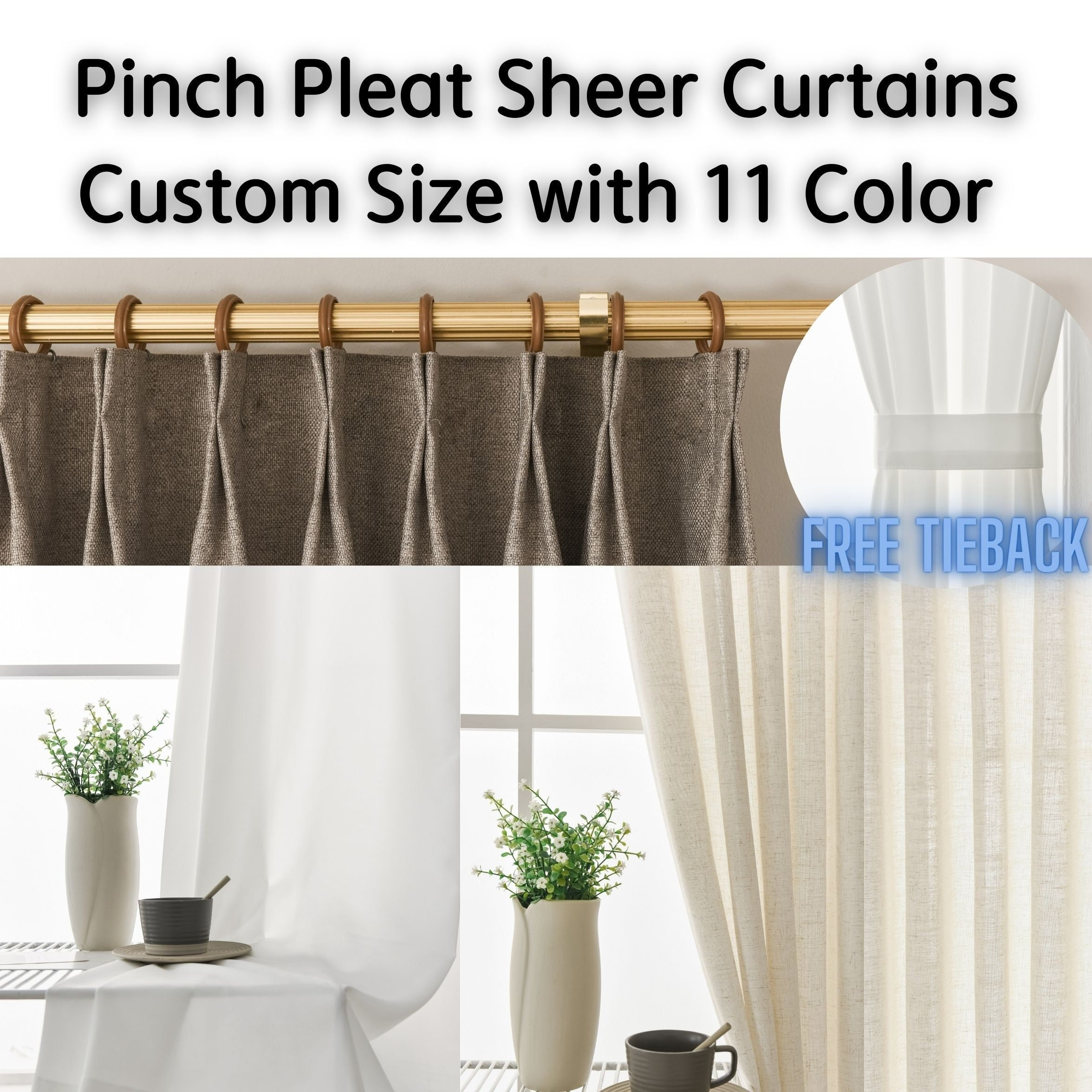 Metal Curtain Clip Hooks Deep Pinch Pleat Short Neck Pack of 5, 10 
