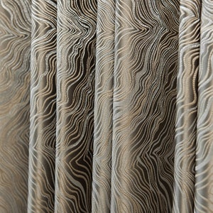 Customize Size/Head Italian Wave Stripes Luxury Curtain 80% Blackout, Extra Wide, FREE Sheer Lining FREE Tieback, 1 Panel