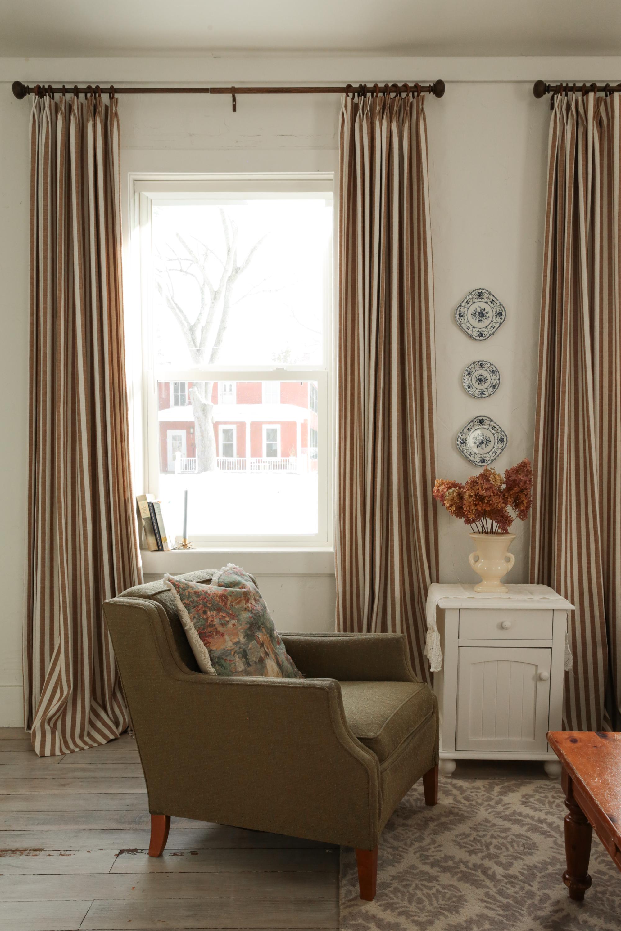 Customize Size/head Nordic Bold Lines Drapery Curtain: Freetieback, 1 ...