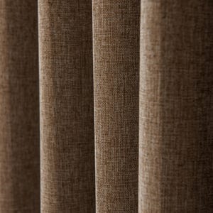 NEW Customize Total Blackout Drapery Curtain Luxe Weave Linen Textured Double-sided, Extra Long Extra Wide, Free tiebacks, 1 Panel