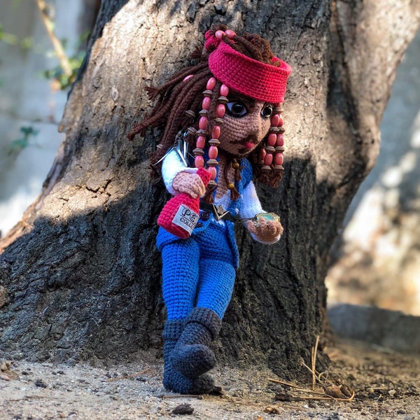 Jack Sparrow-Amigurumi-Puppe mit EN-Muster